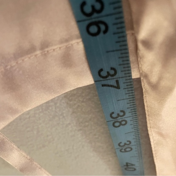 David's Bridal Robe L XL Blue Floral Satin Wrap Wedding DB Studio 3/4 Sleeves - Picture 9 of 9